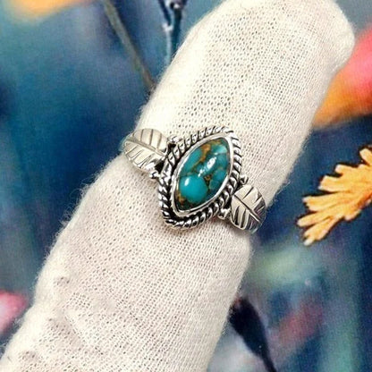 🔥Vintage Turquoise Leaf Ring