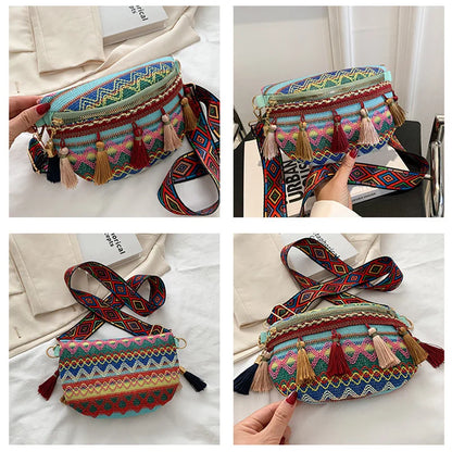 Colorful Woven Waist/Shoulder Bag