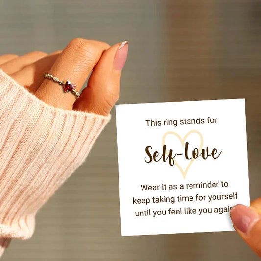 Take Time For Yourself Heart Ring