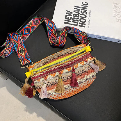 Colorful Woven Waist/Shoulder Bag