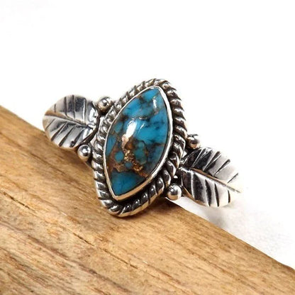 🔥Vintage Turquoise Leaf Ring