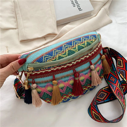 Colorful Woven Waist/Shoulder Bag