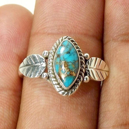 🔥Vintage Turquoise Leaf Ring