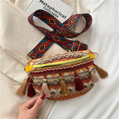 Colorful Woven Waist/Shoulder Bag