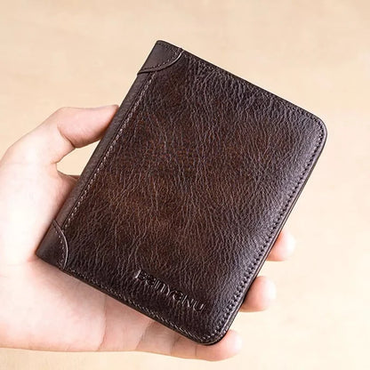 Multi-functional RFID Blocking Waterproof Durable Genuine Leather Wallet