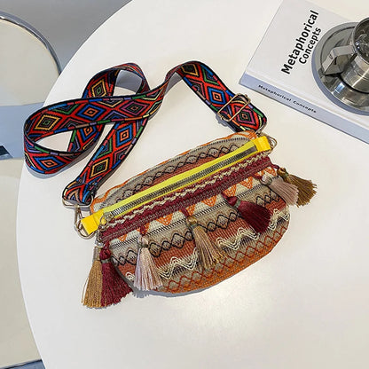 Colorful Woven Waist/Shoulder Bag