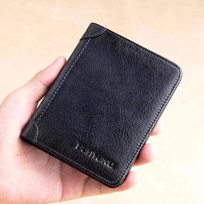 Multi-functional RFID Blocking Waterproof Durable Genuine Leather Wallet