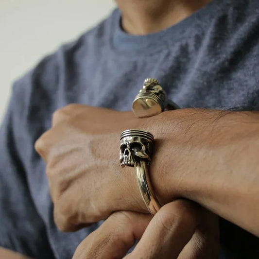 Biker Piston Skull Bracelet